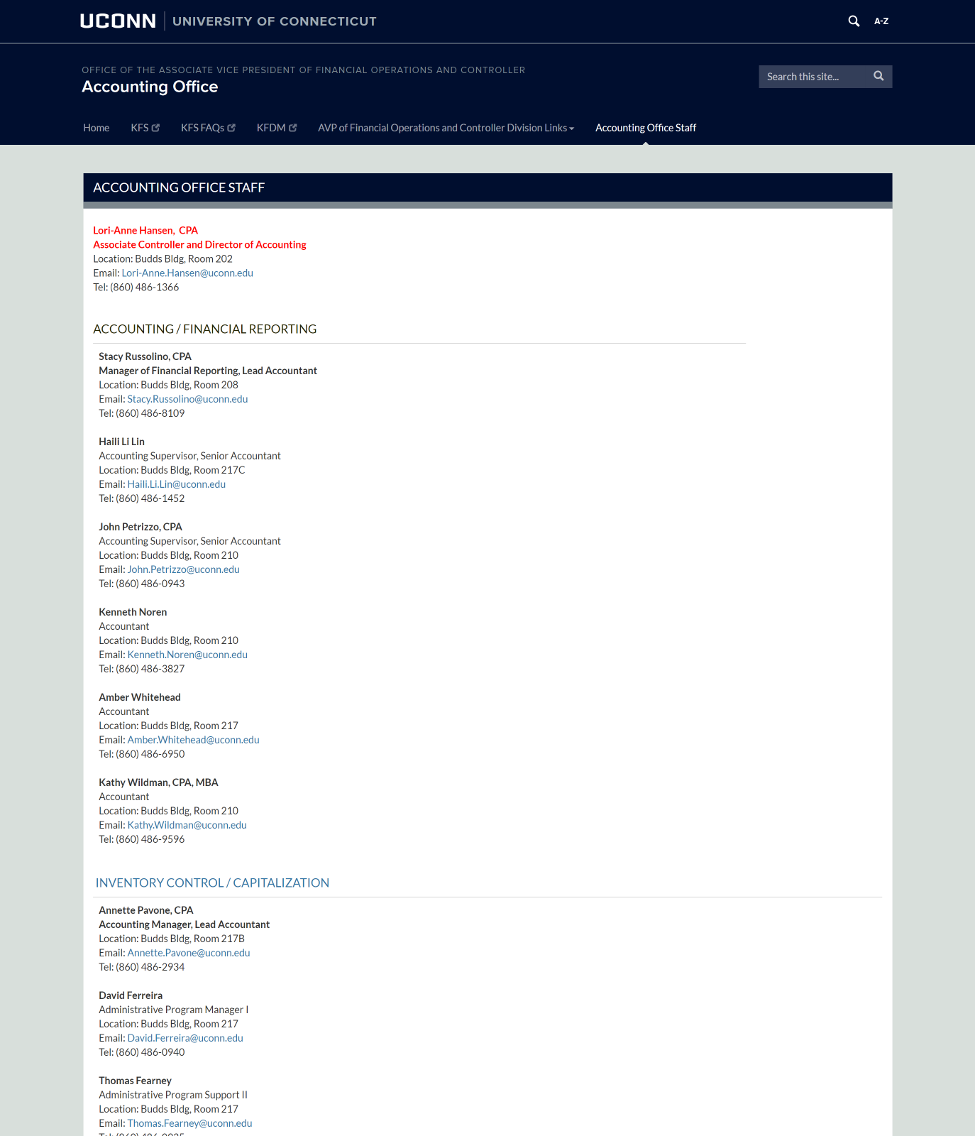 Screenshot of an interior page of the Prudence 2018 website
