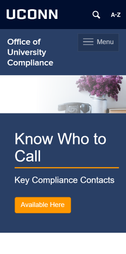 Compliance Homepage display mobile view