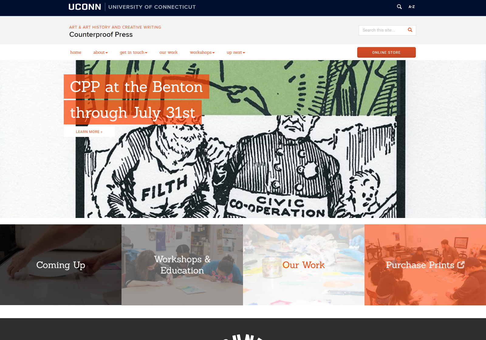 Desktop view of the Counterproof Press website
