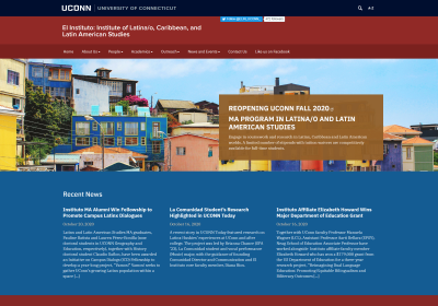 Desktop view of the UConn El Instituto website