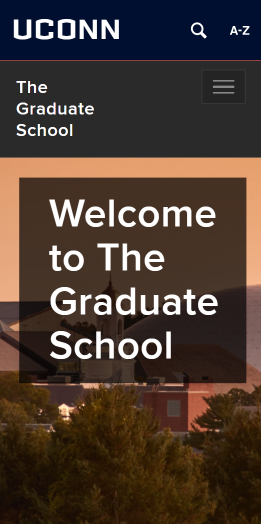Graduate School Homepage display mobile view
