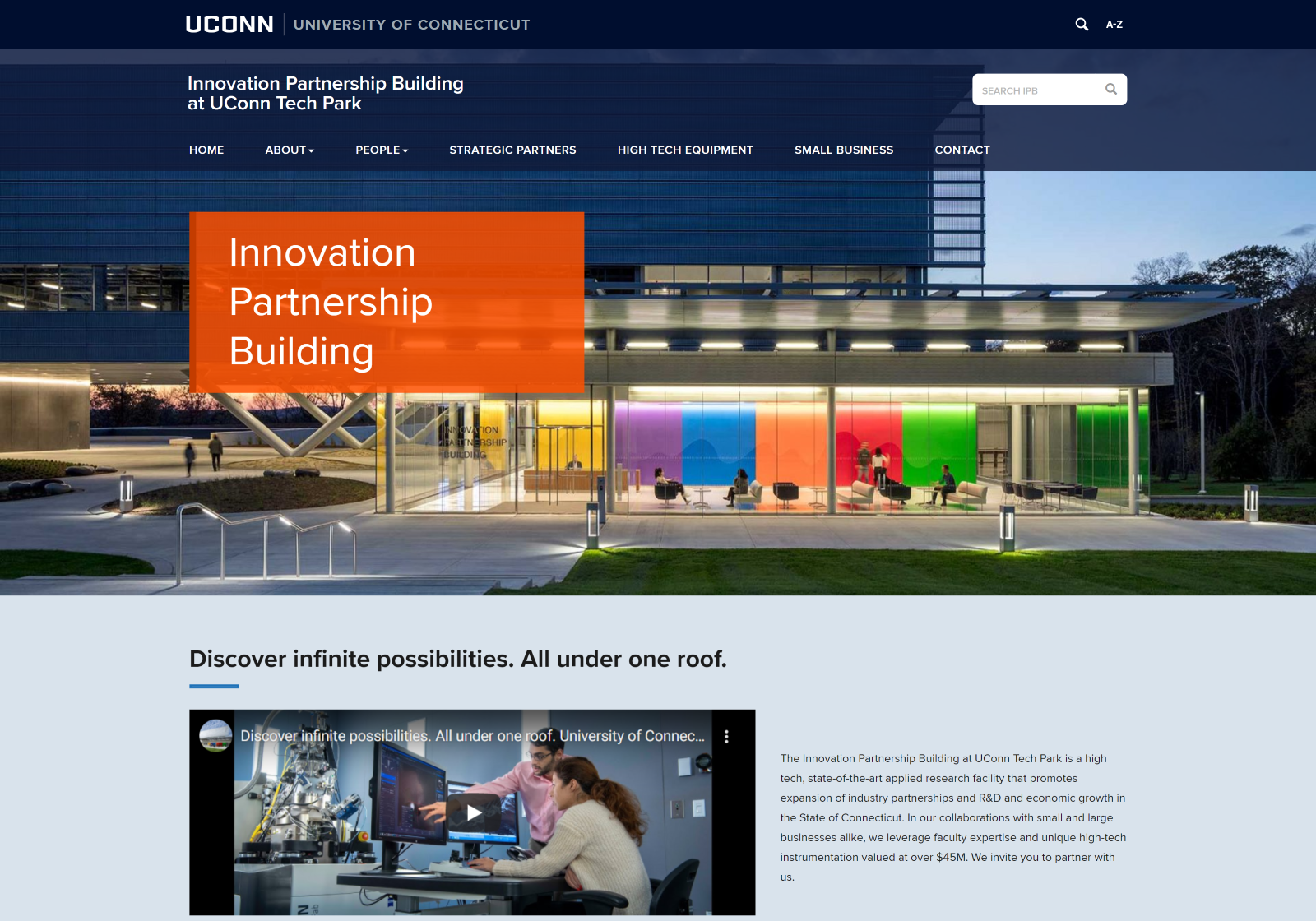 Desktop view of the Tech Park website
